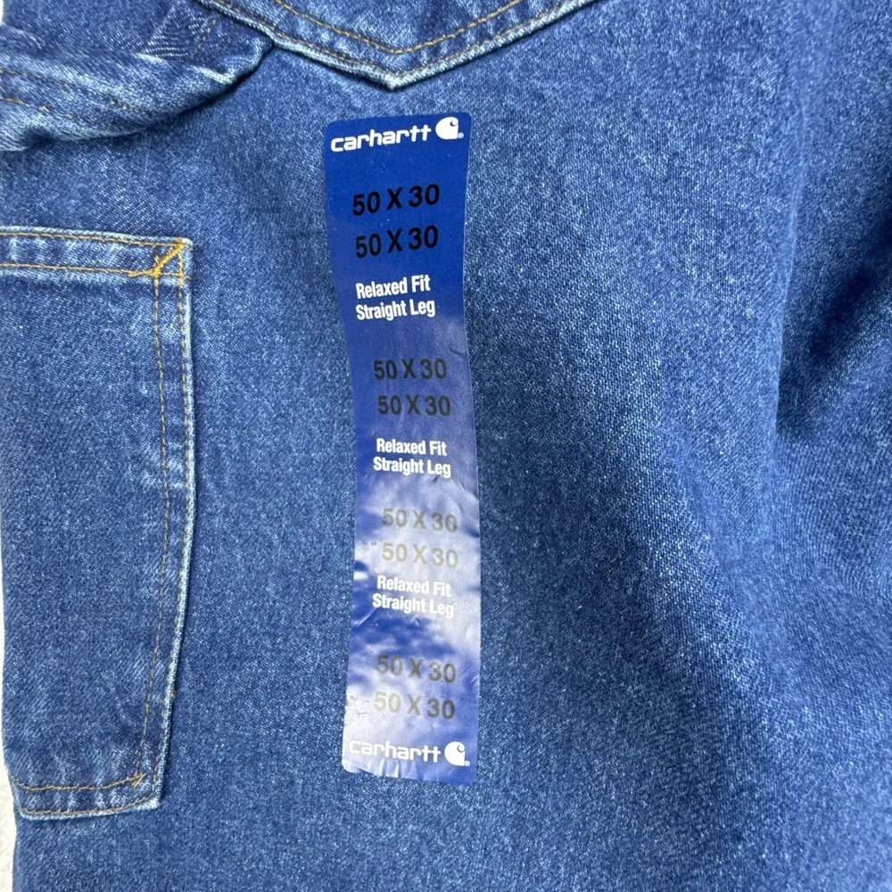 Carhartt B171 DST Relaxed‎ Fit Carpenter Jean Mens 50x30 Dark Stone NWT Denim